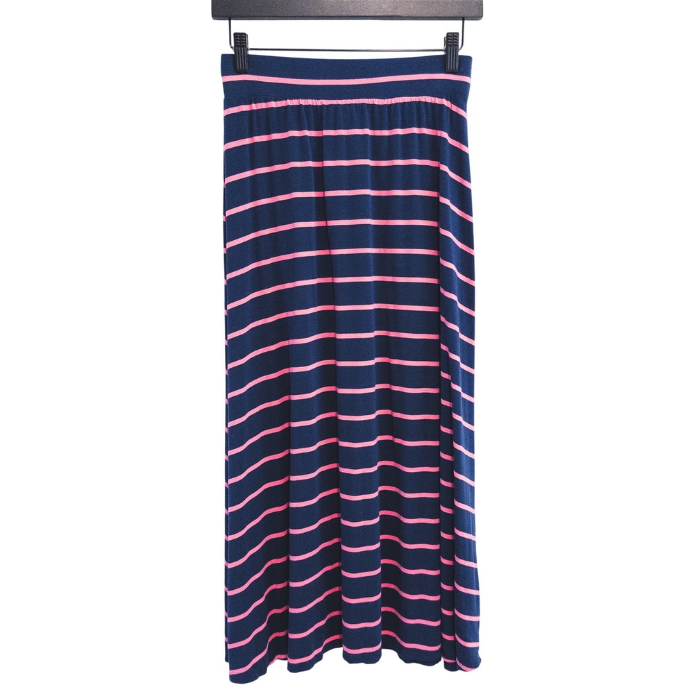 Cherokee Maxi Skirt Girls XL 14-16 Blue Pink Striped Elastic Waist Summer Modest